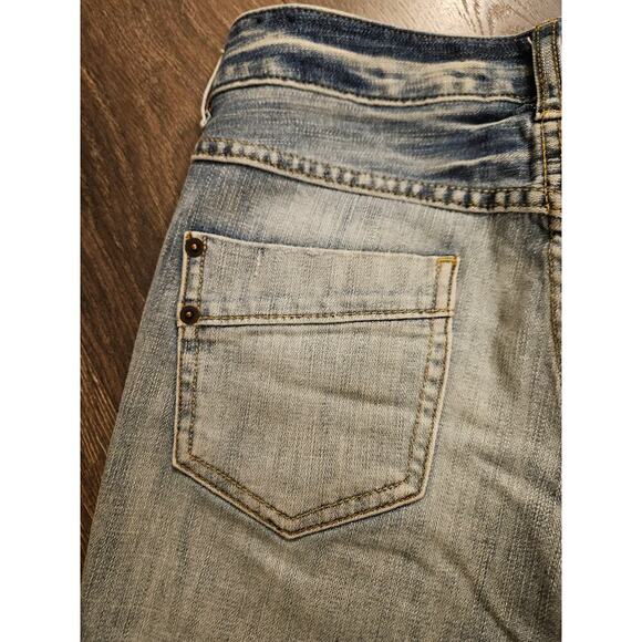 Express Button Fly Light wash distressed Stretch Denim Jeans - Picture 5 of 10